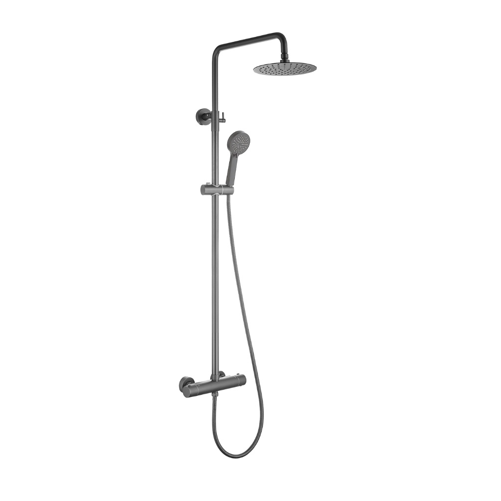 Product Cut out image of the Abacus Iso Pro Anthracite Thermostatic Exposed Shower Mixer